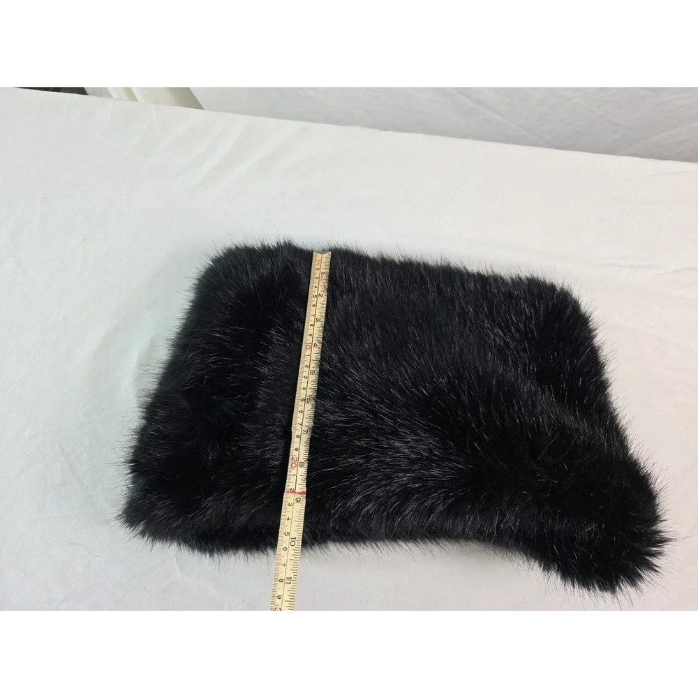 Zara Black Faux Fur Infinity Circle Winter Neck Warmer Scarf Luxurious Black New
